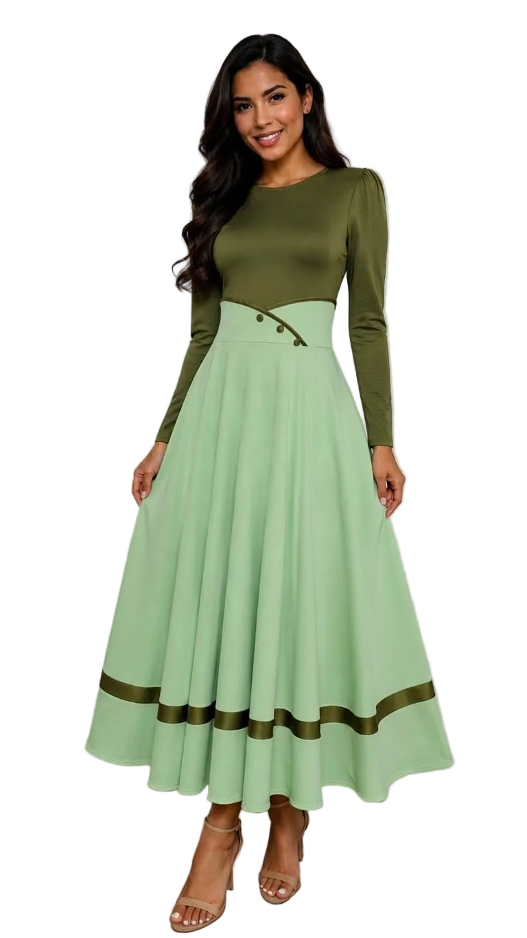 Two-Tone A-Line Dress