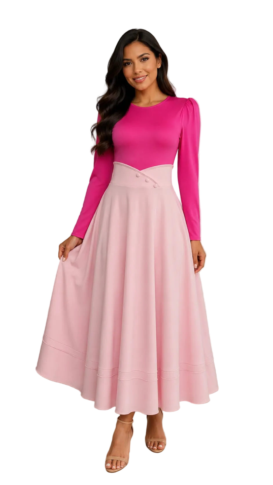 Two-Tone A-Line Dress