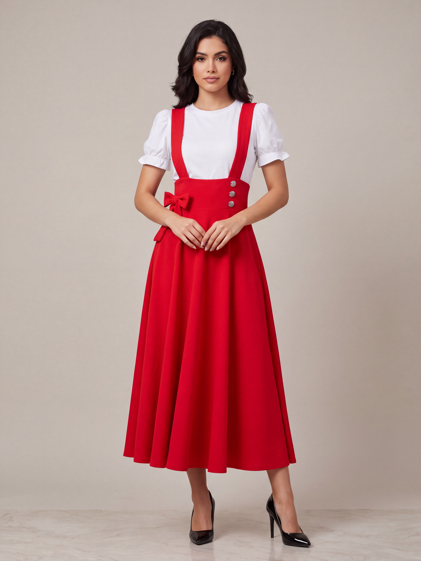 Falda Estilo Jumper con Lazo Lateral
