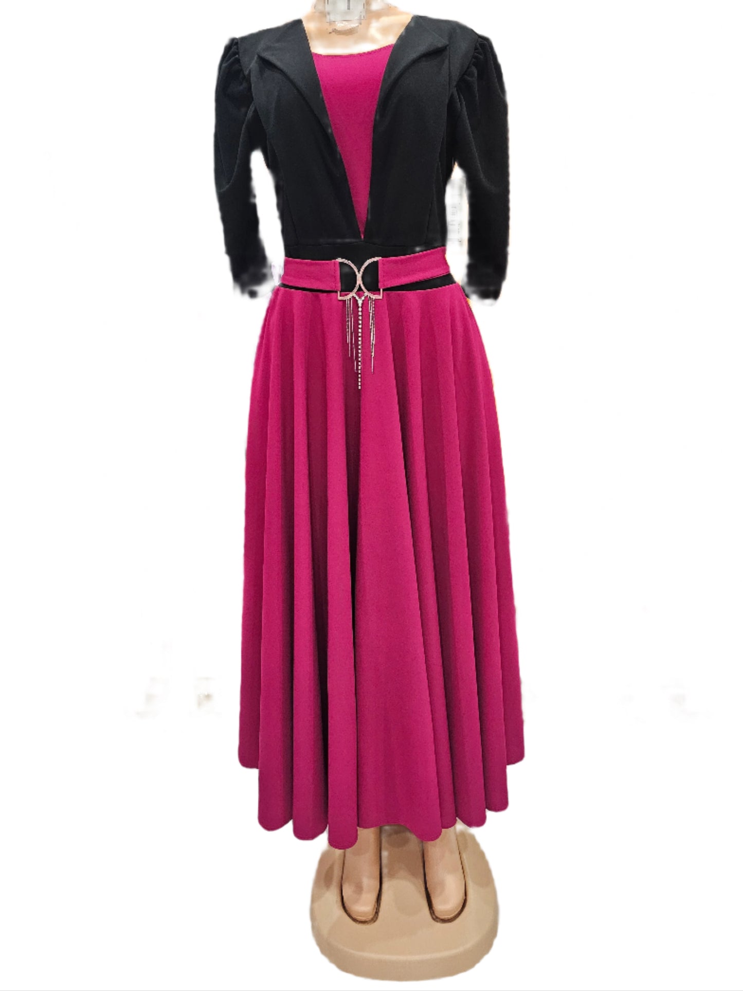 Vestido maxi magenta