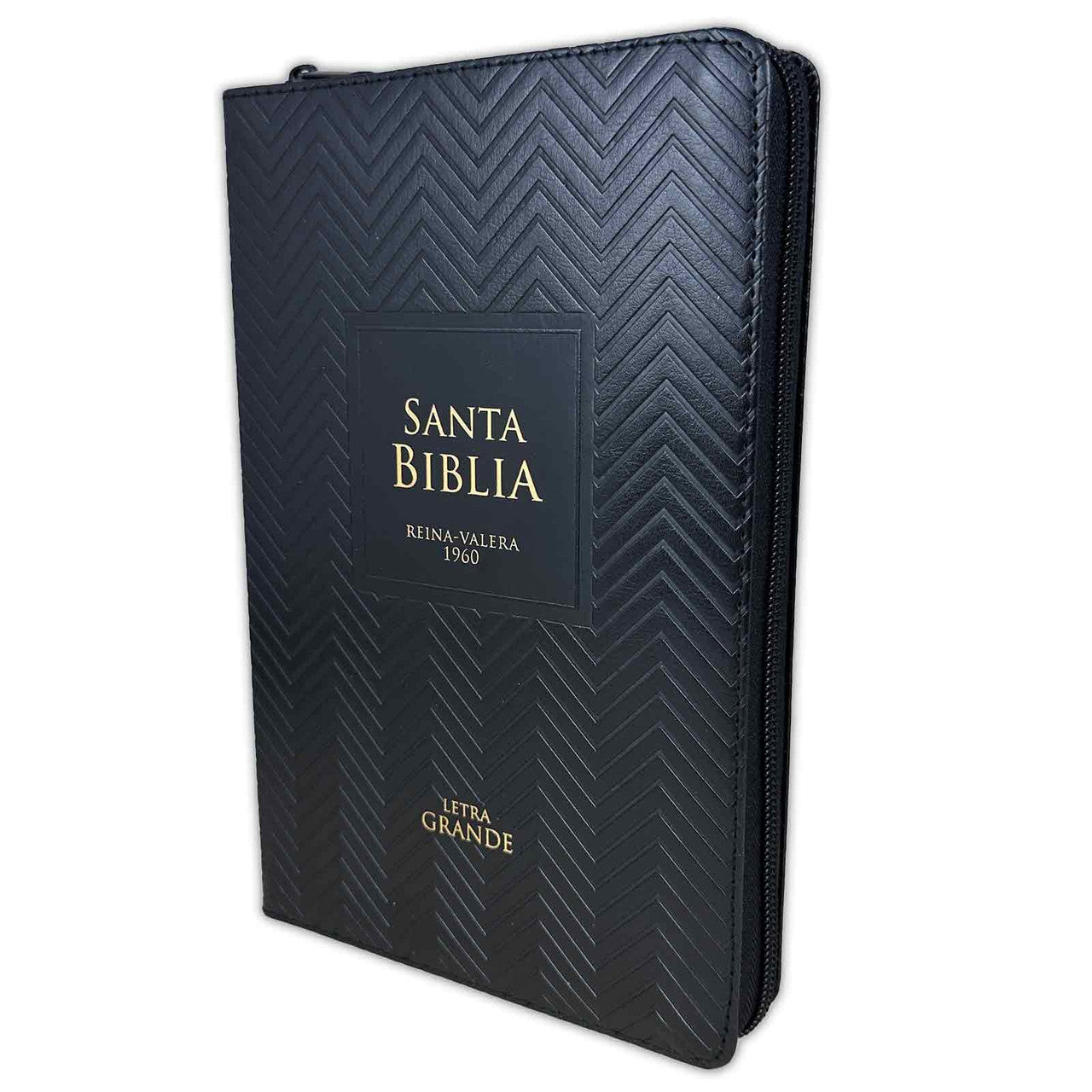 Biblia Con Cierre Letra Grande 12 Puntos RV1960 – Negro Cordero Y León Con Índice – Reina-Valera Para Adultos